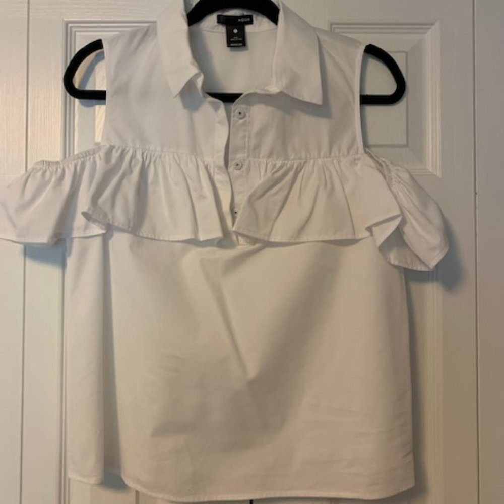 White Aqua cold shoulder blouse